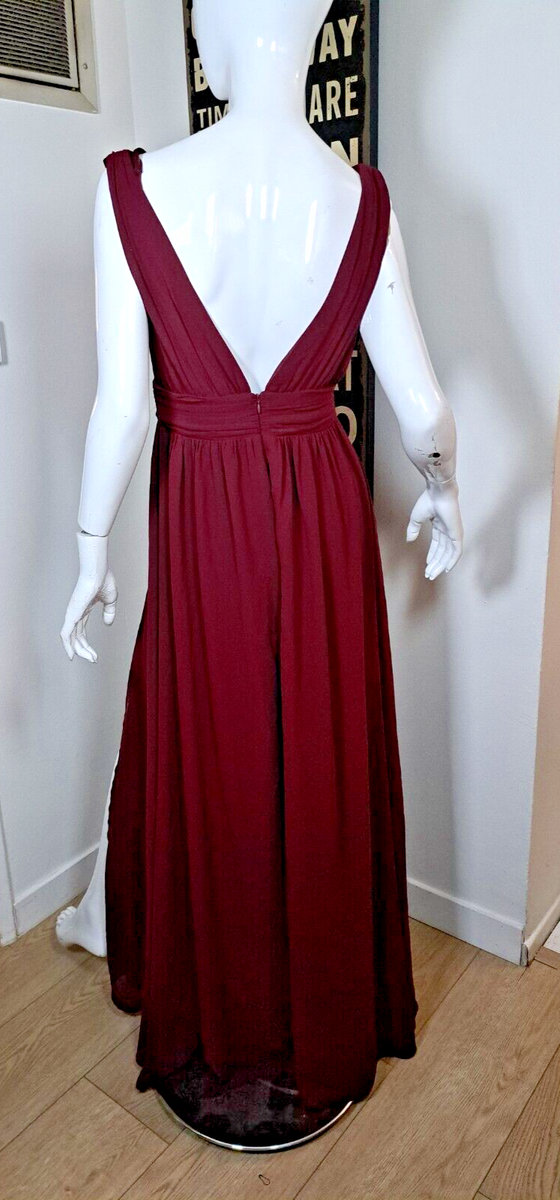 Burgundy Maxi Dress | Womens | Small | 100% Polyester | Lulus