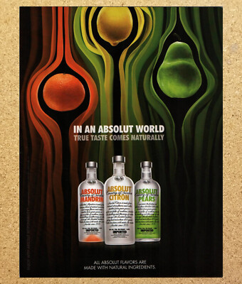 Absolut Mandrin Citron Pears Alcohol Imported - Magazine Print Ads Ephemera 2010