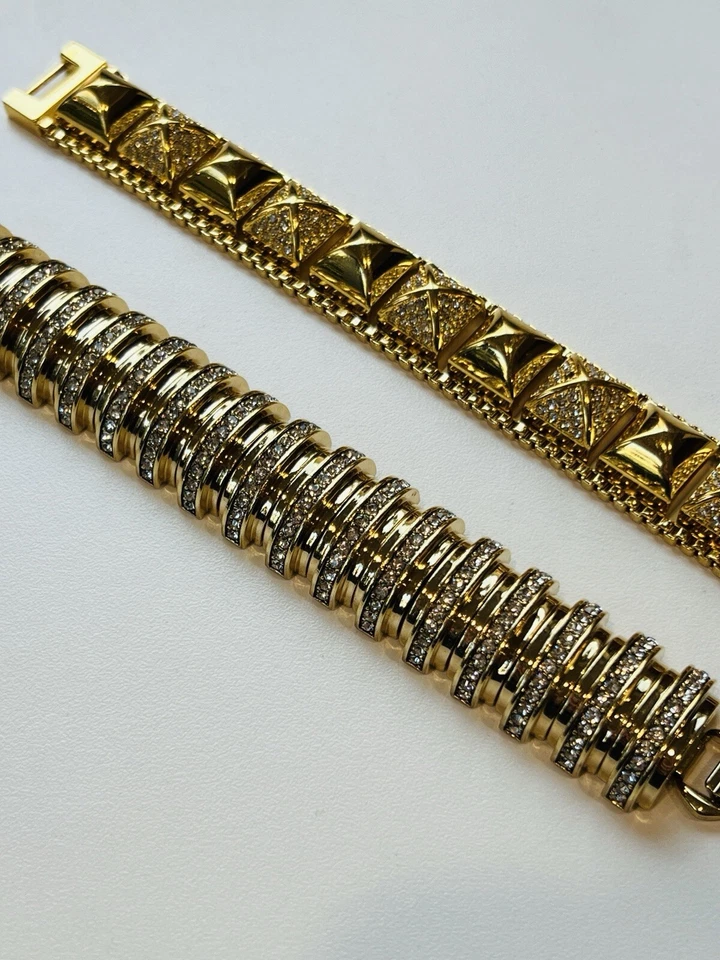 Juicy Couture Y2K золотой браслет комплект Pave пирамида браслет подлинный Juicy - Изображение 4 из 4