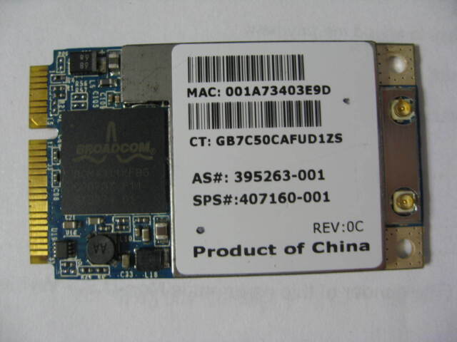 BCM94311MCG WLAN MINI PCI REV 01 DRIVER PC BCM94311MCG WLAN MINI PCI REV 01 TREIBER WINDOWS 7