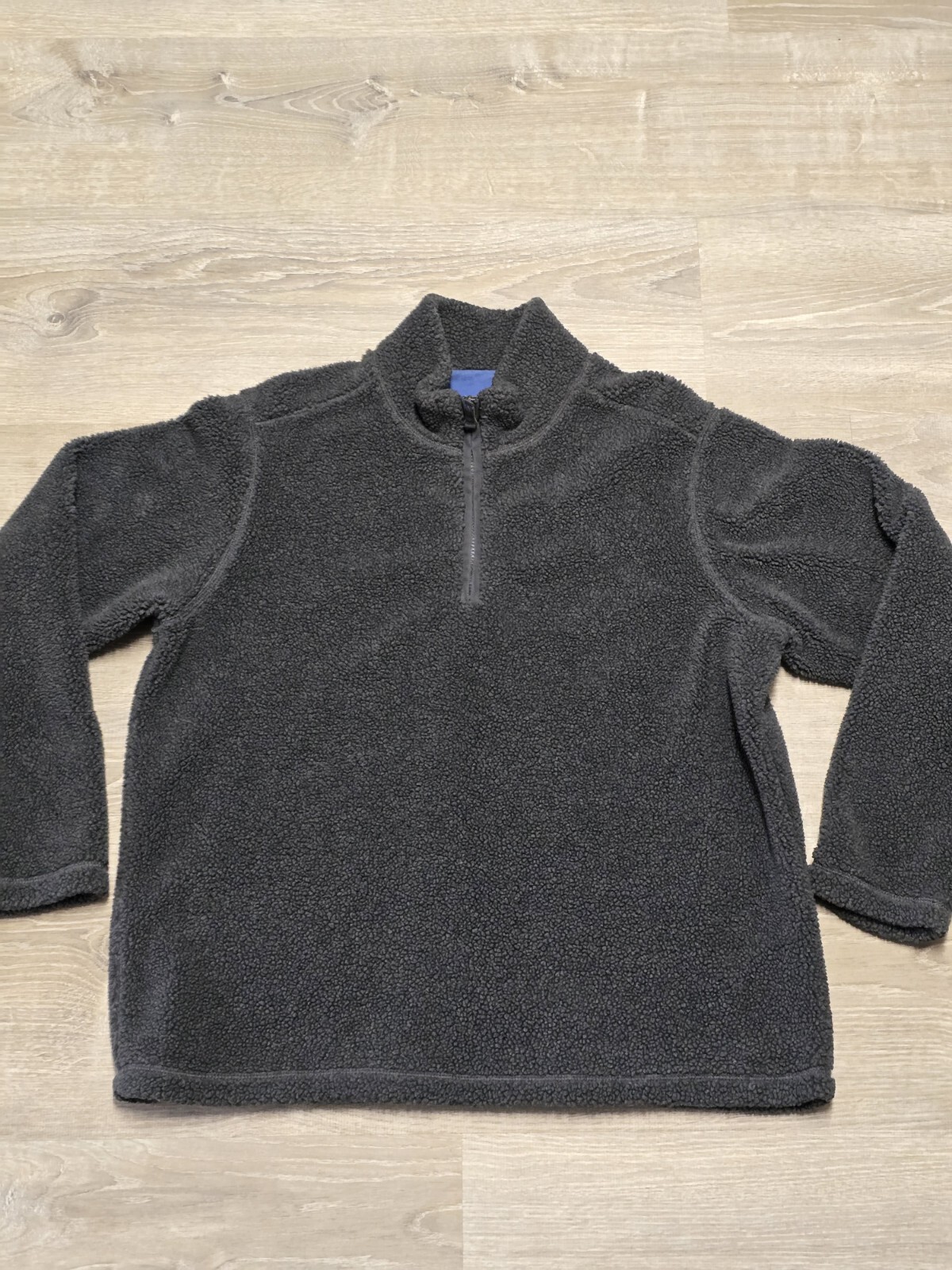 Lands' End Men's Charcoal Gray Fleece 1/4 Zip Pullover Size Large