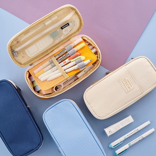 Pencil Large Capacity School Pencil Box Stationery Zipper Pocket for W8U2 - Picture 6 of 9