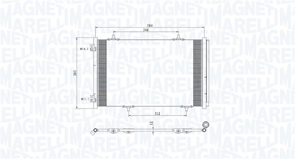 MAGNETI MARELLI 350203812000 Condenser, air conditioning for CITROËN,PEUGEOT
