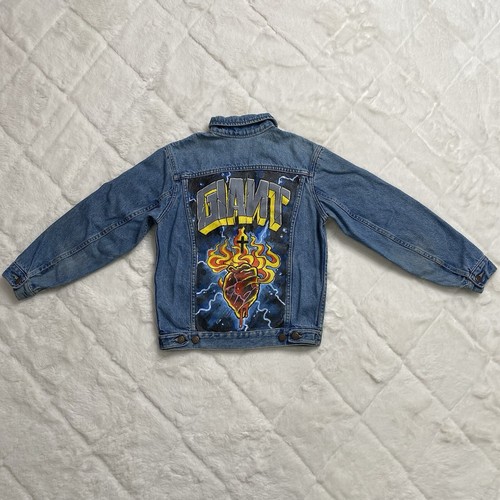 Vintage Denim Trucker Jacket Youth Size L or Adult XS/S Painted Heart *FLAWS - Picture 2 of 23