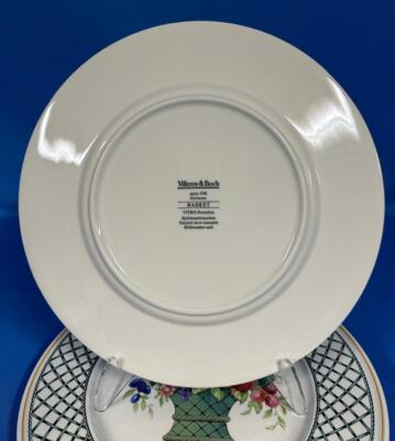 3 Villeroy & Boch BASKET Porcelain Dinner Plates Black anno 1748
