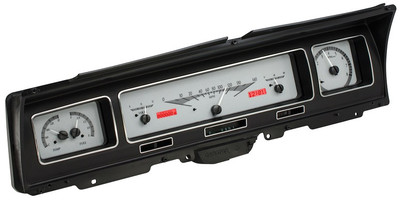 Dakota Digital 1968 Chevy Impala Analog Gauges System Silver Red VHX-68C-IMP-S-R