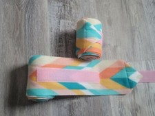 NEW set of 2 pink/coral/teal chevron polo wraps horse/pony leg wraps 