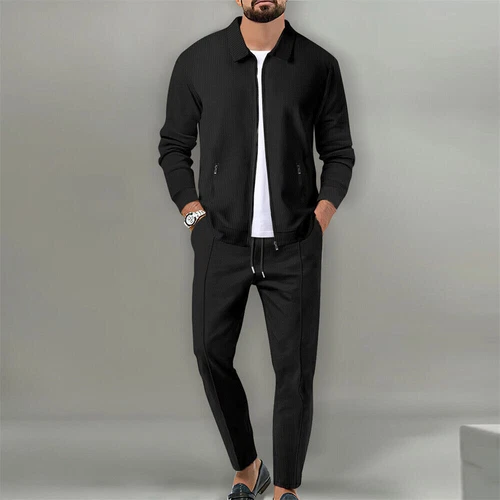 Herren 2 Teiliges Trainingsanzug Set Langarm Jacke und Hose Jogginganzug Outfits Anzug - Bild 9 von 22