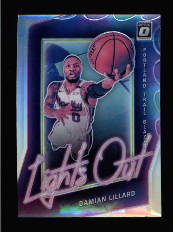 DAMIAN LILLARD 2020/21 DONRUSS OPTIC #3 LIGHTS OUT SILVER PRIZM BC1711