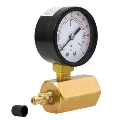SH73-82 Gas Tester Gauge 0-60 PSI 3/4'' FIP Hex Body with 2'' Display