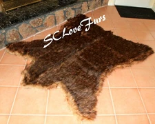 6' Plush Red Beige Realistic Bear Shape Rug Bearskins Faux Fur Spring Bears 008