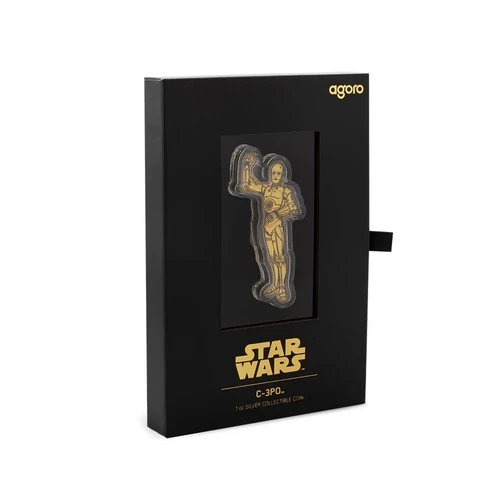 2025 Niue Star Wars Droids C-3PO 1 oz Silver Gilded Shaped Coin - Picture 3 of 4