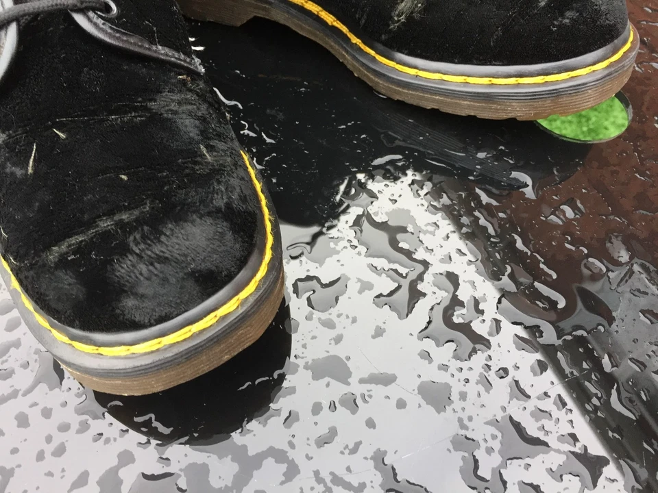 Vintage Dr Martens 1460 black velvet textile boots UK 6.5 EU 40 Made in England - Image 4 of 4