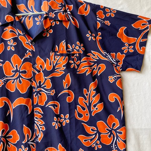 Vtg King Kameha Floral Hibiscus Aloha Hawaiian Shirt Navy Blue Size 2XL Mens - Picture 4 of 11