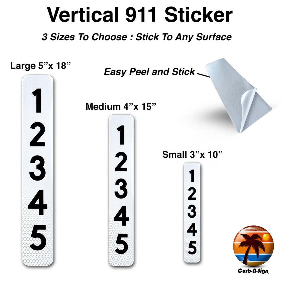 Super Reflective Vertical Address Stickers for House, Mailbox, etc - Image 2 of 4