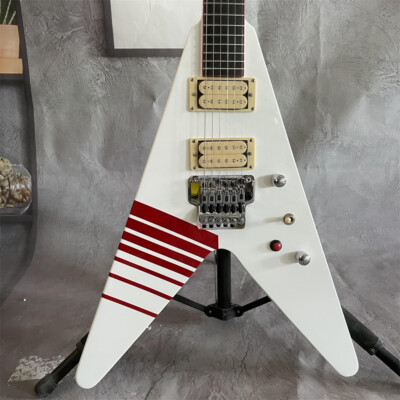 Factory Custom KV2 Electric Guitar Red Killswitch V White FR Factory Custom KV2 Electric Guitar Red Killswitch V White FR