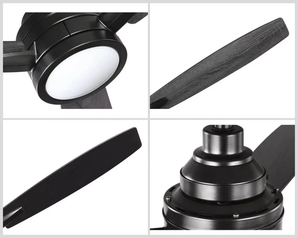 Gaze 60 in. Indoor LED Black Modern Ceiling Fan & Remote P2554-3130K (OB) - Image 2 of 4