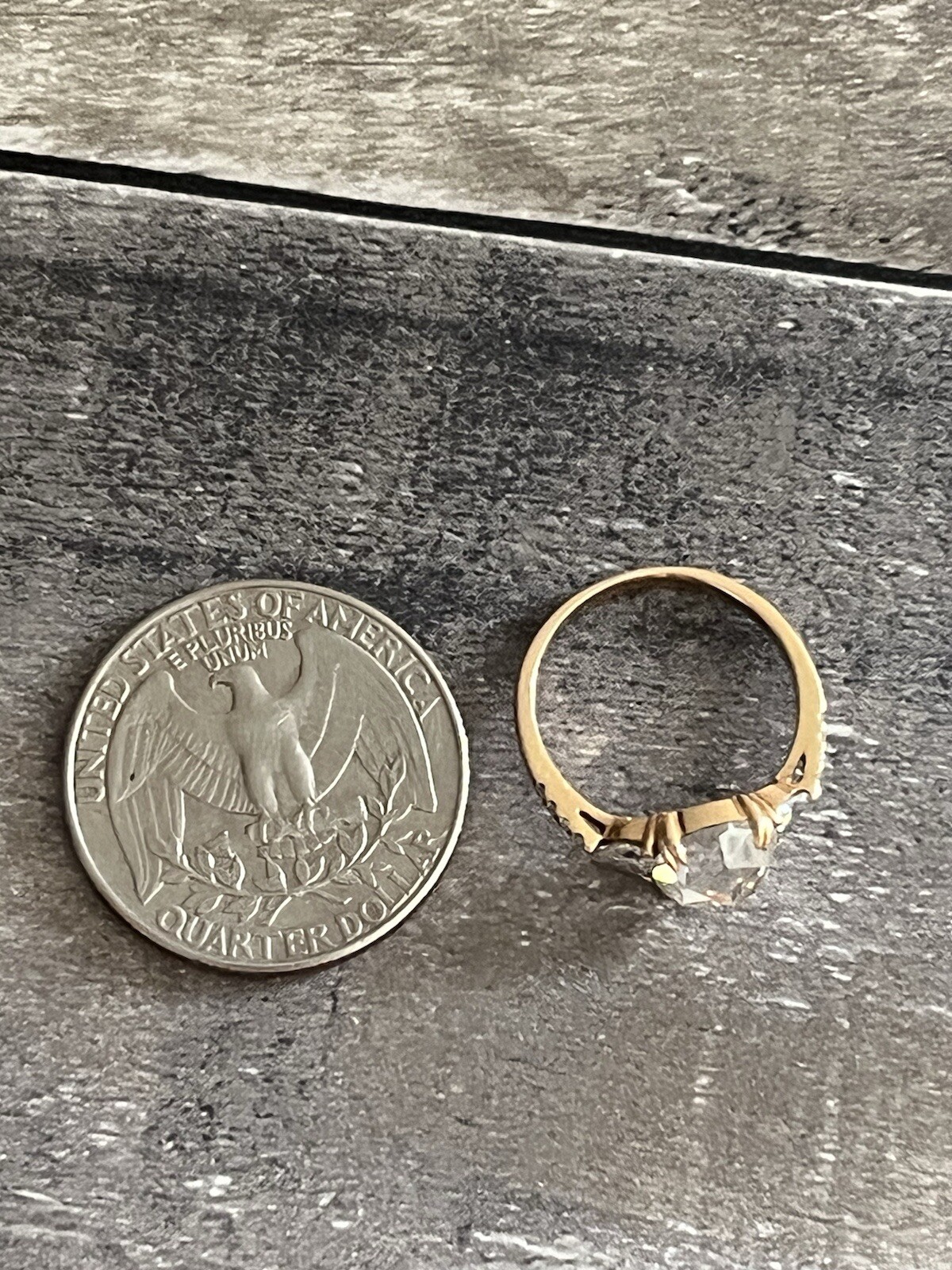 18K Solid Rose Gold Ring Rose Cut Moissanite Side… - image 7