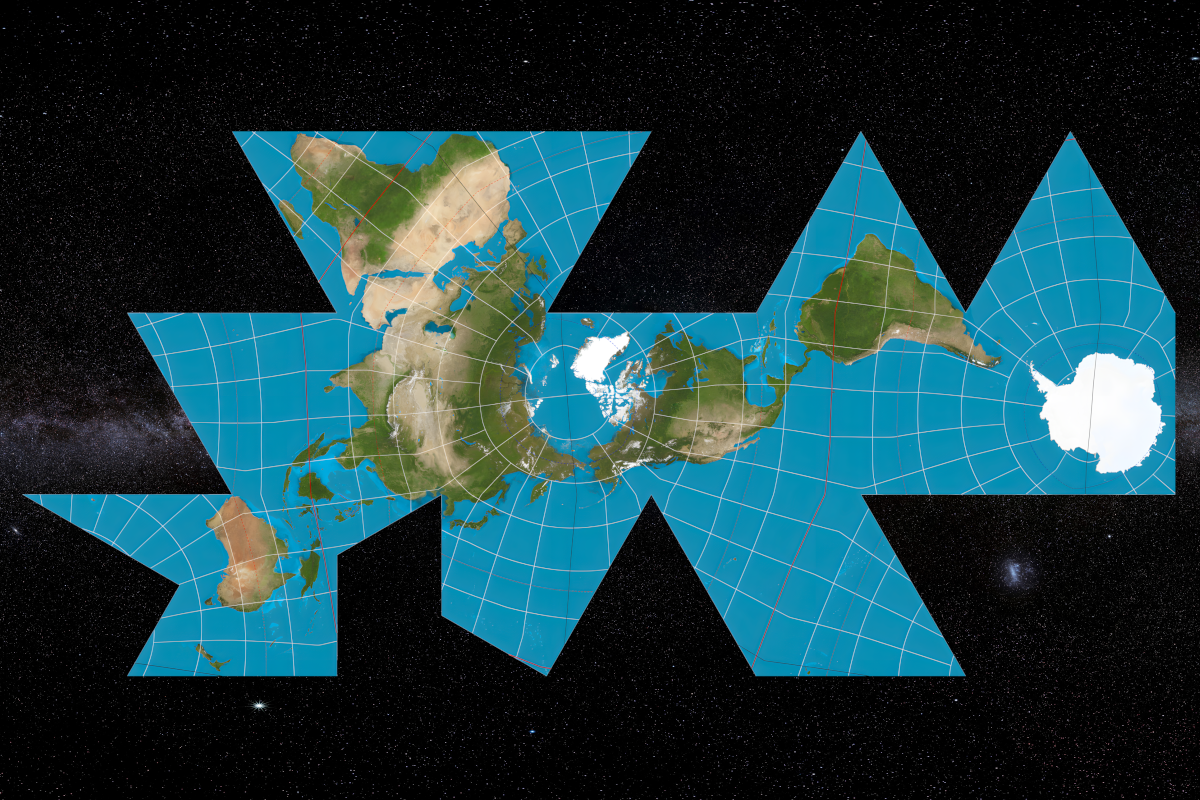 Buckminster Fuller Dymaxion Projection Earth Satellite World