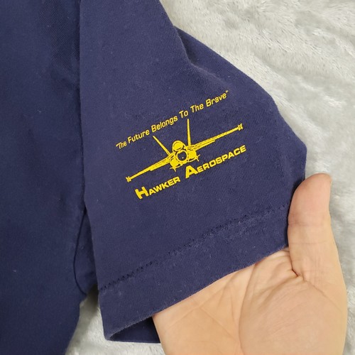 VTG U.S. Navy SeaBees Puff Print Shirt Large No Tag Hawker Aerospace - Picture 5 of 7