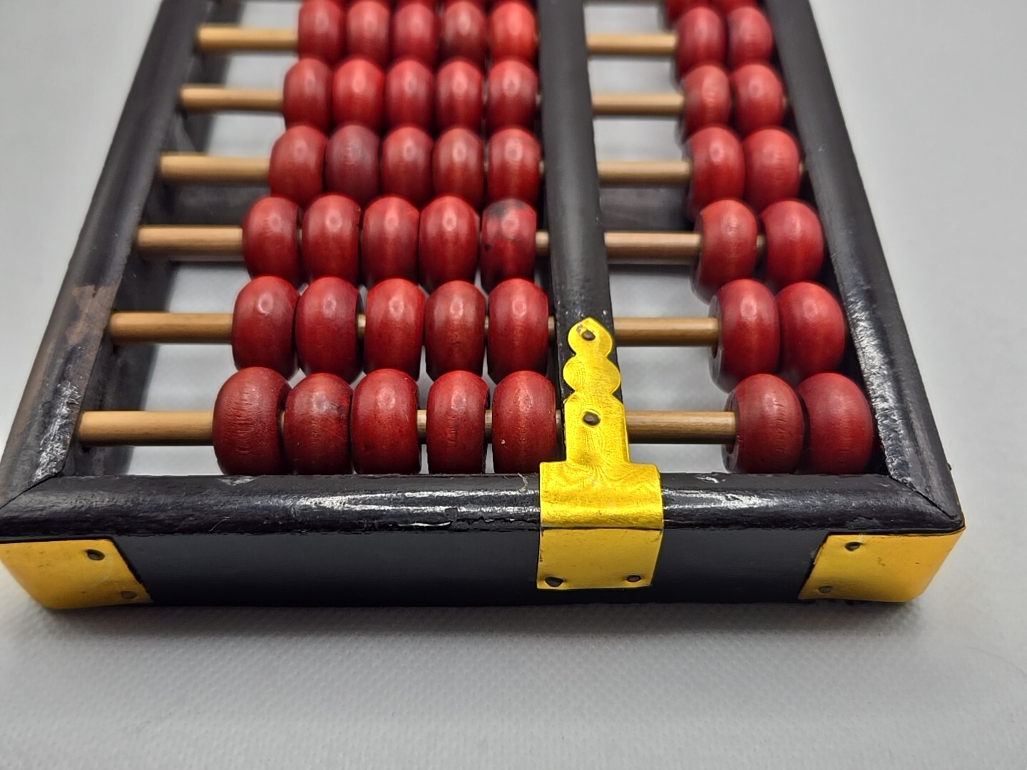 🧮 Antique Asian Chinese Wooden Lotus Flower Abacus 13 Rods 91 Beads