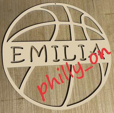 Custom Basketball Name Wood Sign Decor Personalized Laser Cut out Woodcraft