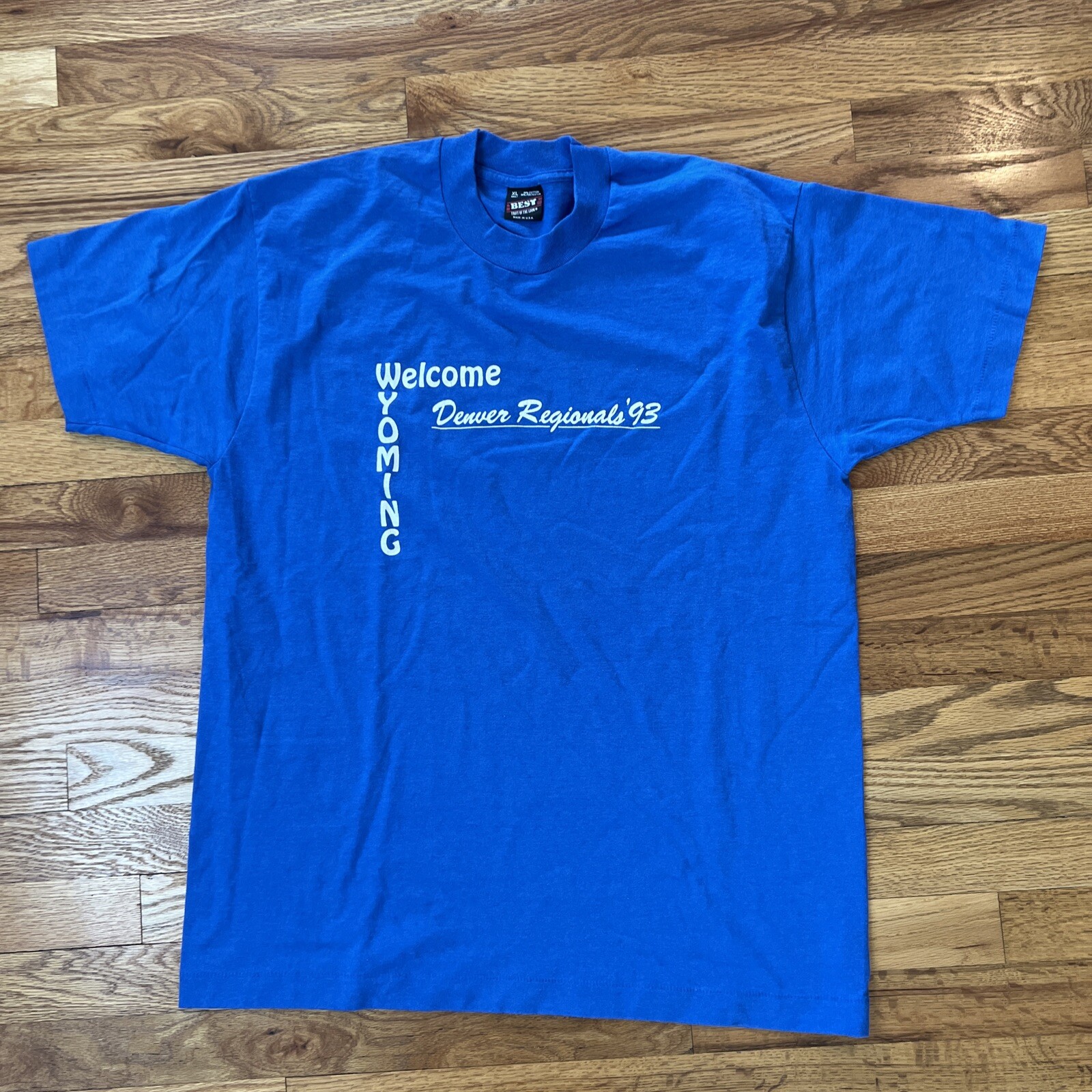 Vintage 90s Welcome Wyoming Denver Regionals T-Shirt Single Stitch Made USA  XL