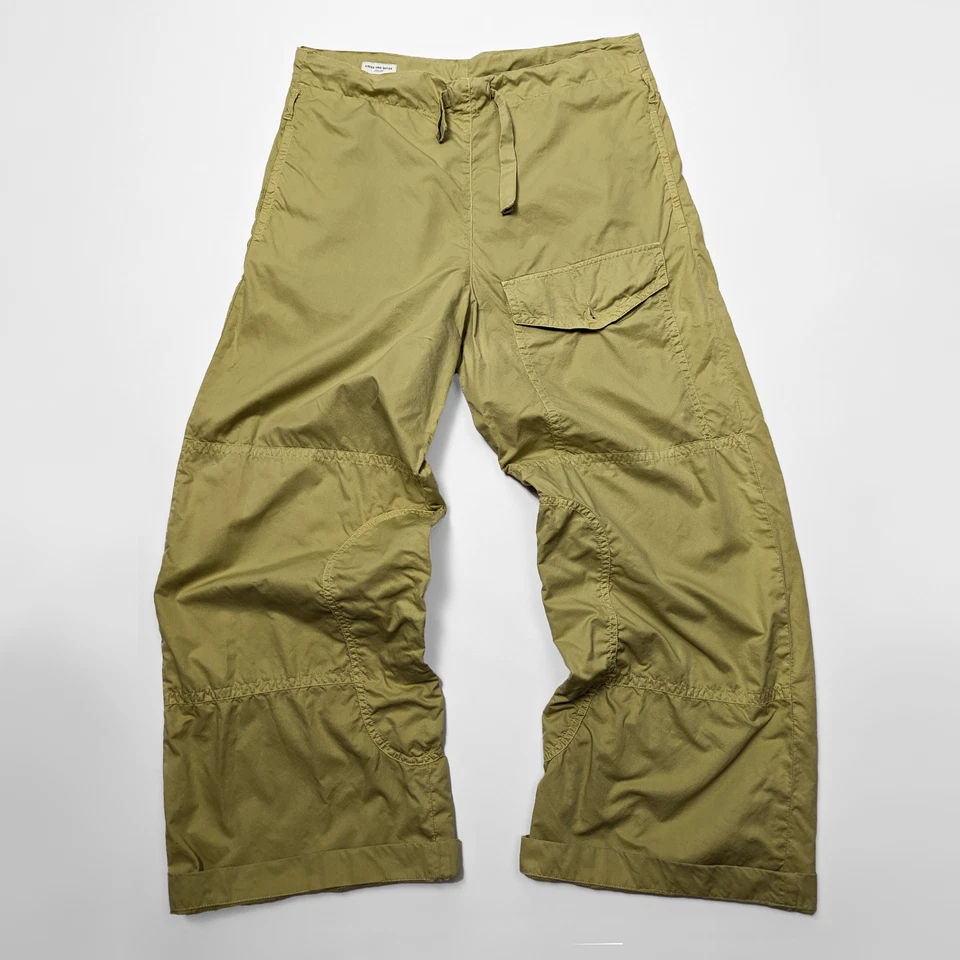 Pantalones militares Dries Van Noten vintage pierna ancha carga acampanados multibolsillo 36/S/US4 Foto 3 de 4