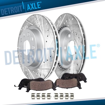 Front Drilled Brake Rotors Ceramic Brake Pads Kit for 2018 - 2023 Jeep Wrangler