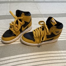 Jordan Air Jordan 1 High Top Boys Sneakers Yellow Black Size 1.5Y