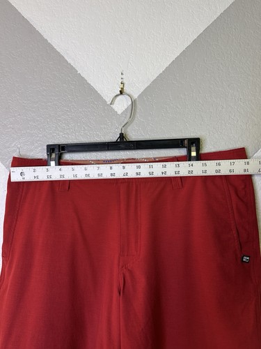 SWC Mens Skinny Water Culture Walk Shorts Size 34 Red Hybrid Stretch Beach 10” - Picture 5 of 11