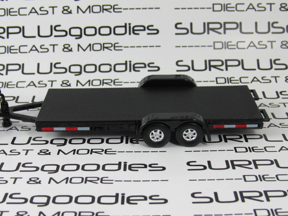 Greenlight 1:64 Silver 2022 GMC SIERRA 3500 SLT Dually Pickup w/Open Car Trailer - Image 4 of 4