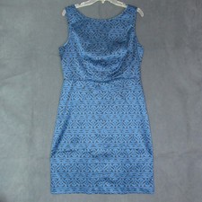 Banana Republic Dress Womens 12 Blue Geometric Bodycon Party Conservative NWT