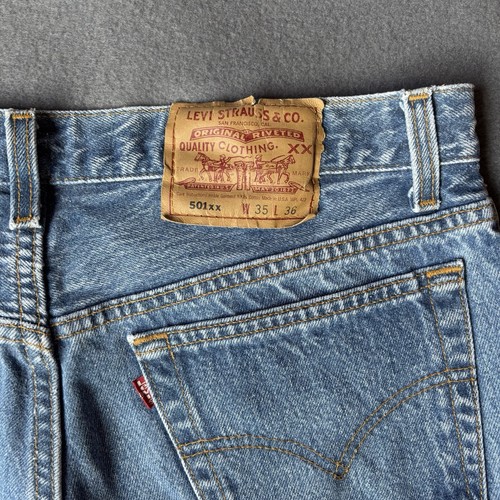 Vintage Levi’s 501XX blau Denim Knopfleiste Herren Jeans W35xL36 hergestellt in den USA 100 % Baumwolle