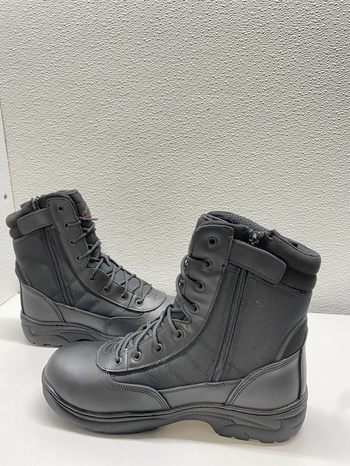 Nortiv8 Mens Trooper Leather Tactical Work Motorcycle Boots Size 13 W Black
