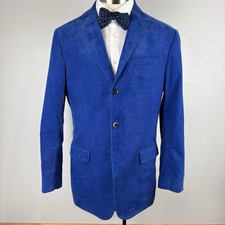 VTG Polo Ralph Lauren Medium 40R bold blue corduroy blazer working cuff Italy