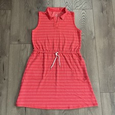 T by Talbots Women’s MP Salmon Pink Stripe Sleeveless Terry Dress