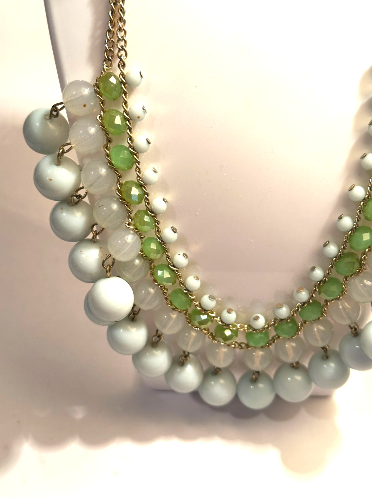 Multi-layered mint green adjustable bubble statem… - image 2