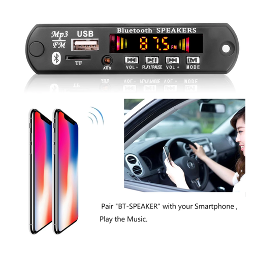 Module Radio Fm MP3 12V 2x3W AJX-019BT USB SD Bluetooth 5.0 Aux Avec Distance - Afbeelding 5 van 6
