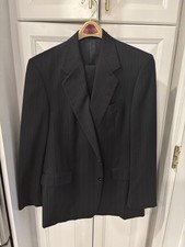 Vintage Hickey Freeman Boyds Navy Pinstripe 100 Wool Suit Mens 42R 38x31