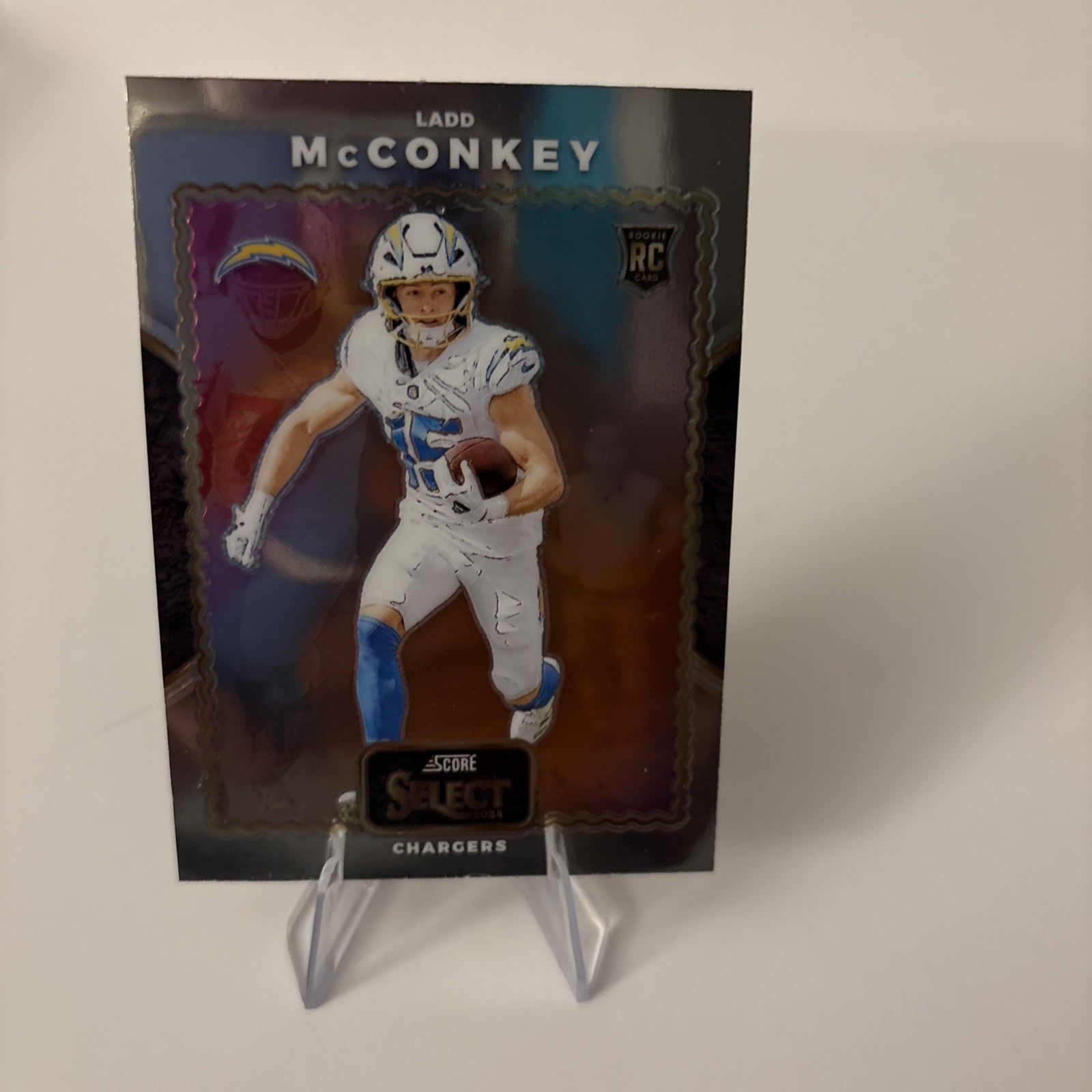 2024 Panini Select - Score Select Throwback Ladd McConkey #25 Silver Prizm (RC)