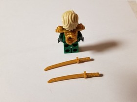  LEGO green ninja Ninjago Lloyd Minifigure with 2 gold swords 70722 new 
