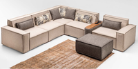 Ecksofa Modulsofa L Form Stoffsofa Polstersofa Couch Sofa Beige Modern