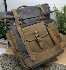 Roll Top Canvas Waterproof Backpack Made Of Canvas Brussels