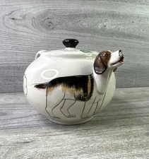 Unique Ermo Zoo Beagle Teapot Hand Painted Multicolor