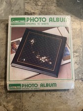 Vintage NOS Lacquerware Black Photo Album W/Box Gorgeous