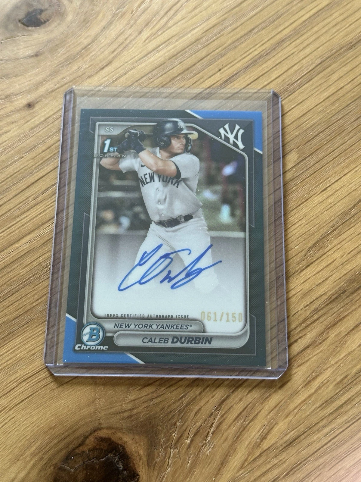 2024 Bowman Chrome 1st Prospect Auto  CALEB DURBIN  Blue Refractor /150  #CPA-CD