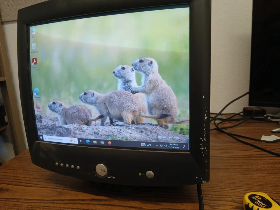 Dell M991 19" CRT Monitor Screen VGA 15-pin D-sub w/ Stand Tested!✅ - Image 3 of 4