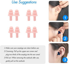 Earplugs for Sleep,Noise Canceling Ear Plug for Sleeping Swimming,4 Pairs Sil...