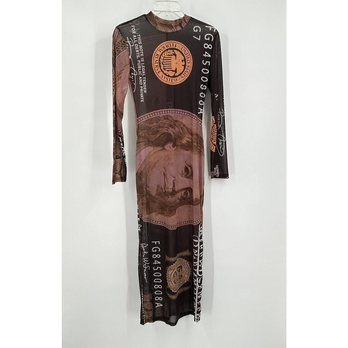 Robe XXI Imprimée Géométrique Noir Et Beige - Taille S - Épaules Transparentes - Occasion Très Bon état